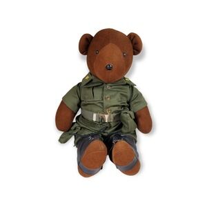 North American Bear Co. Green "Bearet" 1979 w/Uniform U.S.A Plush Vtg Bearachute